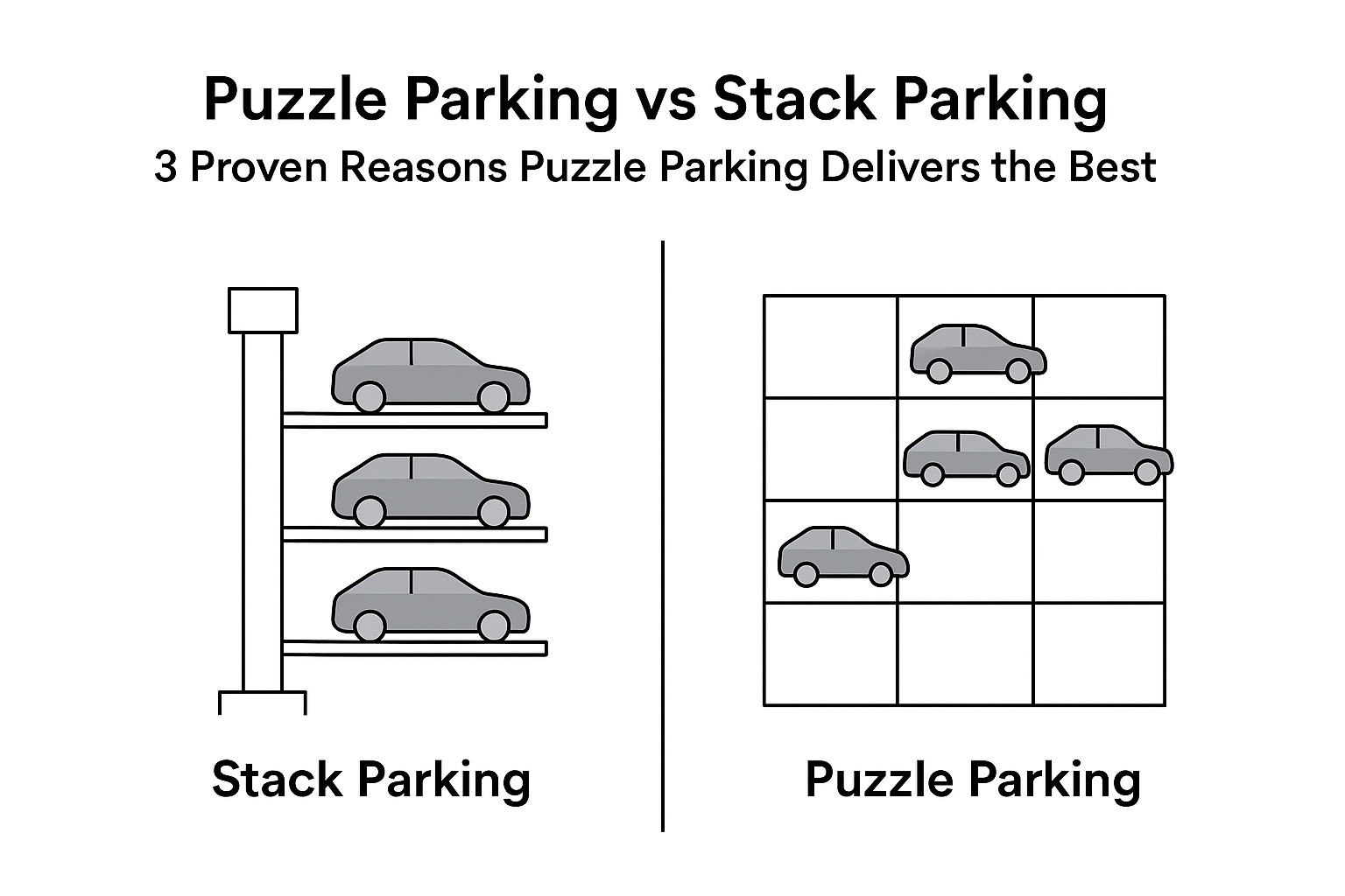 stack parking vs puzzle parking grids