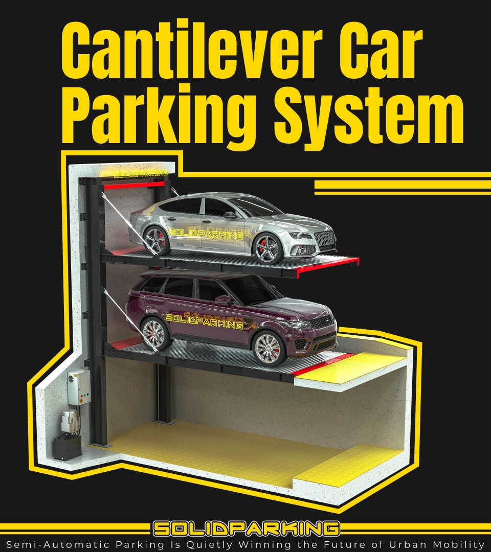 lift-slid car parking system and semi-automatic parking