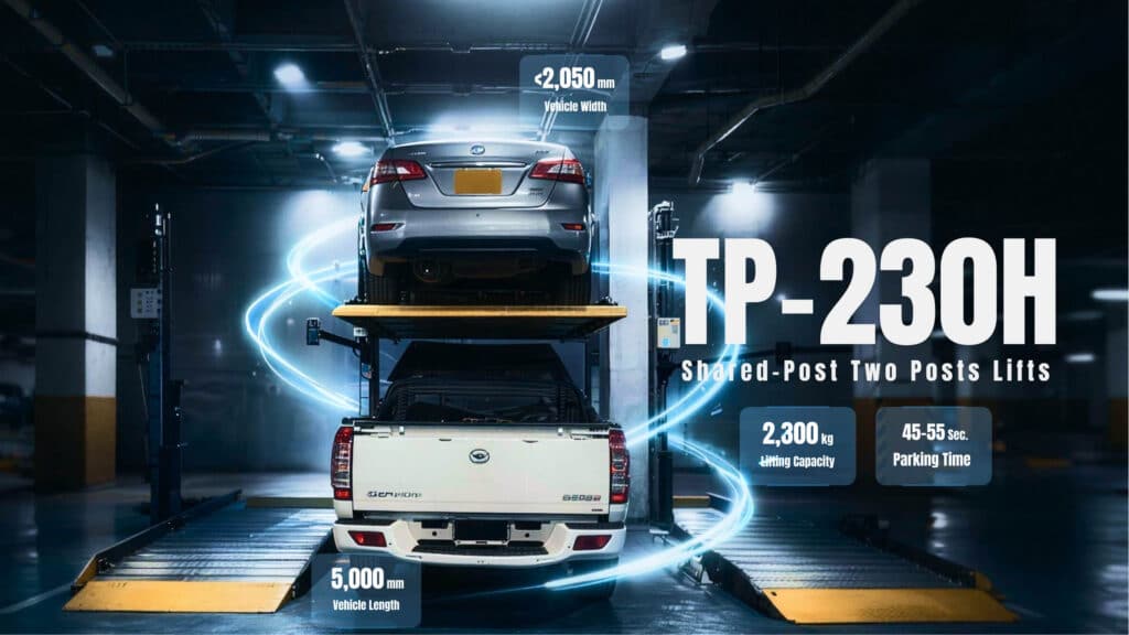 hydraulic car lifts for electric SUVs EV compatible two posts car lifts TP series