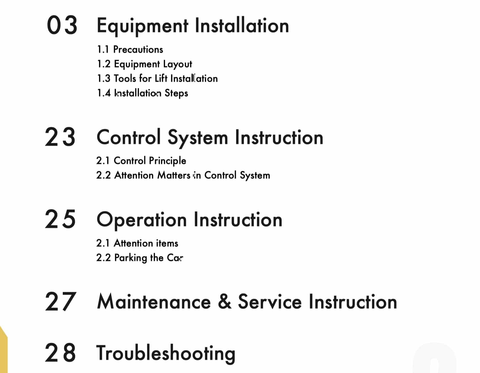 home garage car lift installation diagram